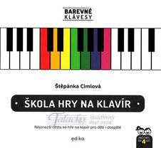 Škola hry na klavír -  barevné klávesy